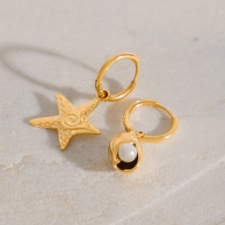 style seestern edelstahl gold farbe tropfen ohrringe 2