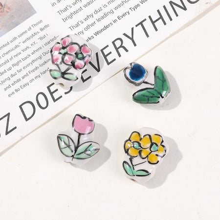 1 Stück Casual Series Blumenkeramik DIY Schmuckperlen 2