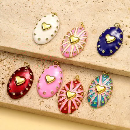 Pendentifs opulents ovales couleur cuivre doré