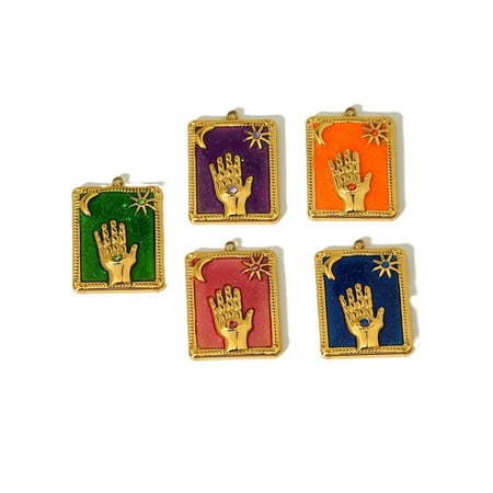 Pendentif rectangulaire en acier inoxydable à monter soi-même