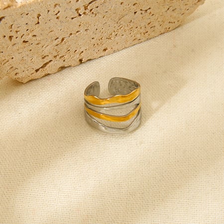 Simple Series Daily Color Block  Stainless Steel  Women's Rings