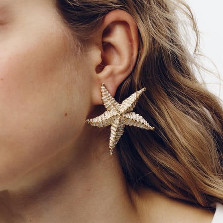 Pendientes de aleación con forma de estrella de mar