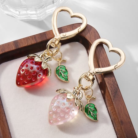 Sweet Strawberry Bag Charms 2