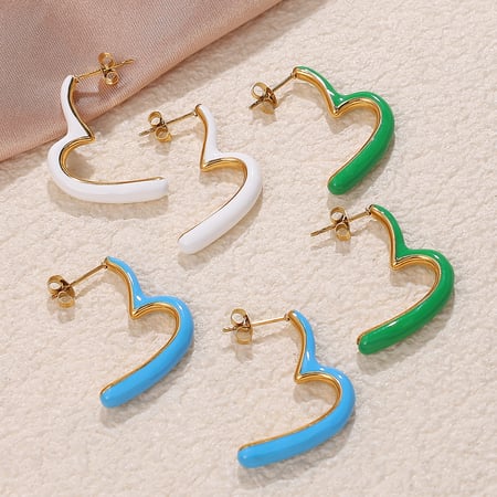 Heart Stainless Steel Stud Earrings 2
