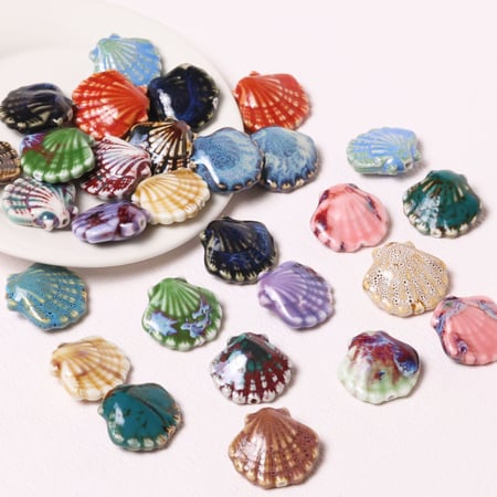 1 pièce de perle de bijoux en céramique de coquillage à faire soi-même 2
