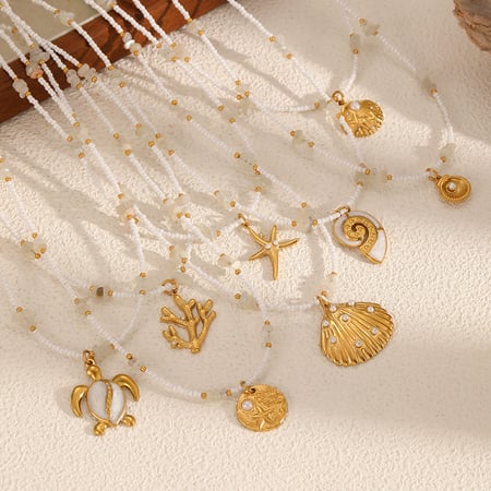  style oceanic stainless steel gold color pendant necklaces 2