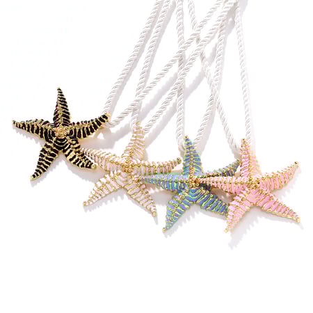 Vacation Alloy Starfish Pendant Necklaces 2