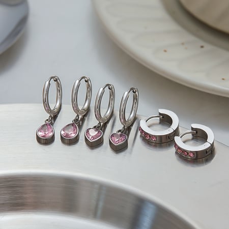 Heart Stainless Steel Earring Sets 2