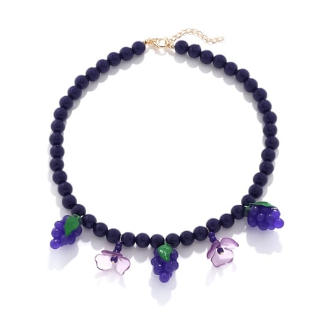Cute Grape Beaded Necklace 2