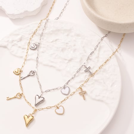 Sophisticated Heart Stainless Steel Gold Color Women's Pendant Necklaces 2