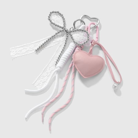 Classic Leather Heart Alloy Bag Charms