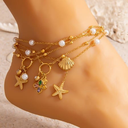 Light Luxury Starfish Pendant Stainless Steel Women's Anklet 2