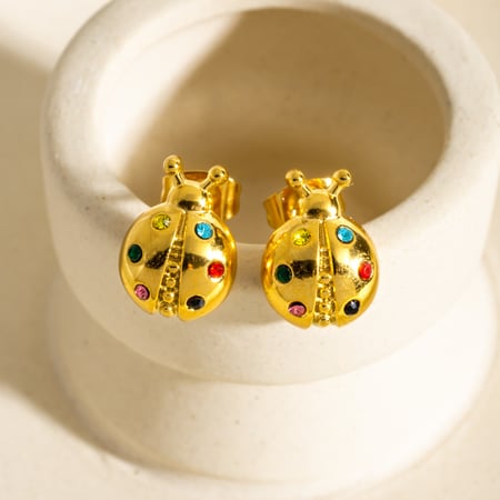 Cute Stylish Stainless Steel Ladybug Women's Earrings 2