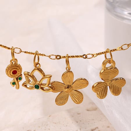 Cherry Stainless Steel Gold Color Pendants