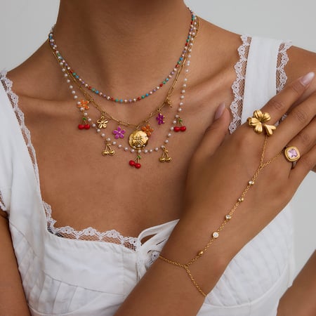 Bracelet simple en acier inoxydable couleur or 2