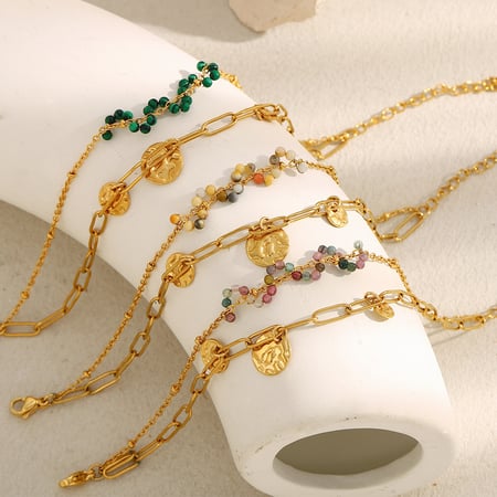Romantic Series Fashion OL Beads Stainless Steel Women's Chain Bracelets 2