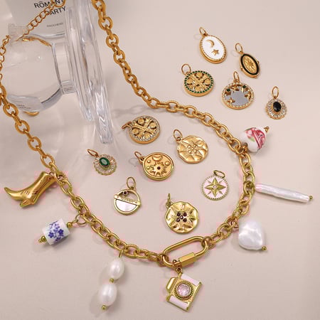 Cross Stainless Steel Gold Color DIY Pendants 2