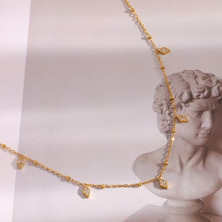 Simple Series Elegant Solid Color Stainless Steel Women's Chain Necklaces 2