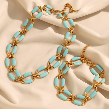 Collares de cadena de acero inoxidable para mujer, de color sólido y dulce, de serie simple 2