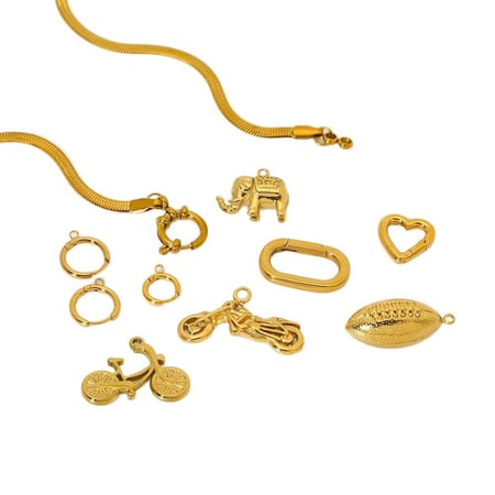1 Paar Classic Series Punk Animal Edelstahl Gold Farbe Unisex Anhänger