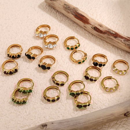 Stainless Steel Gold Color Hoop Earrings