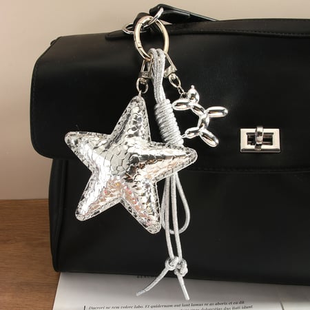 Vielseitiger stilvoller klassischer PU-Taschenanhänger mit fünfzackigem Stern für Damen 2