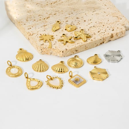 1 Pair Classic Series Retro Turtle Stainless Steel   Gold Color  Unisex Pendants