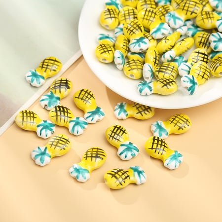 1 pièce de perle en céramique ananas pour bijoux à faire soi-même