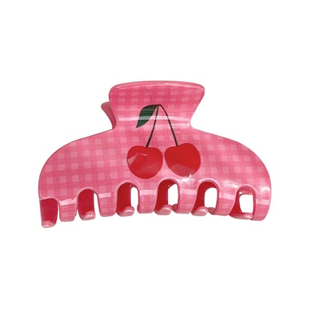 Elegant and Retro Pink Cherry - themed Acrylic Women's Hair Claws 2