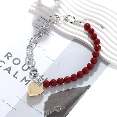Retro Heart Beaded Necklaces