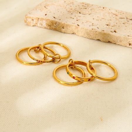 Luxury Style Elegant Stainless Steel Stackable Rings 2