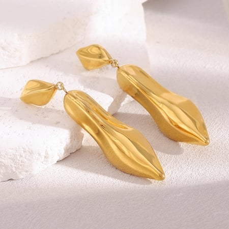 Casual Solid Color Stainless Steel Women's Drop Earrings