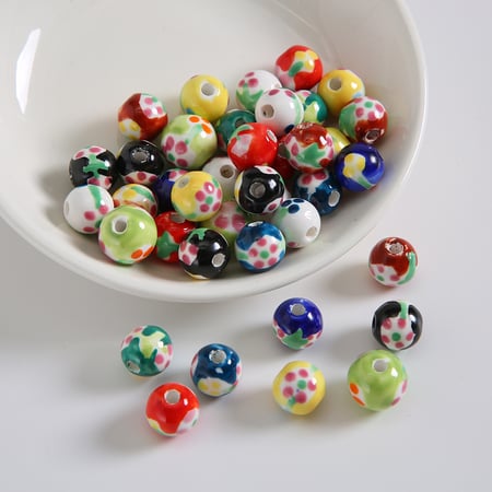 1 Piece Ball Ceramics DIY Jewelry Bead 2