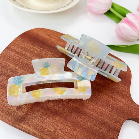 Fruit Themed Cartoon Pattern Acrylic Women's Hair Claws