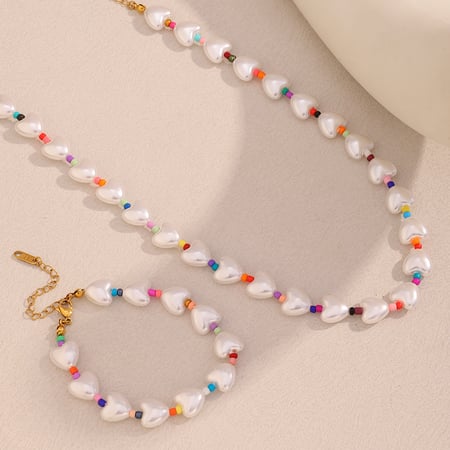 Romantische Serie Sweet Heart Acryl Damen Perlen Halsketten 2