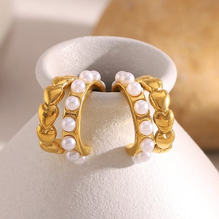 Simple Series Elegant Solid Color Stainless Steel Women's Hoop Earrings