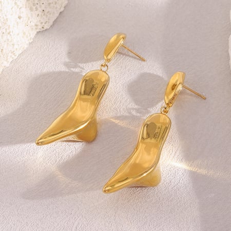 Casual Solid Color Stainless Steel Women's Drop Earrings 2