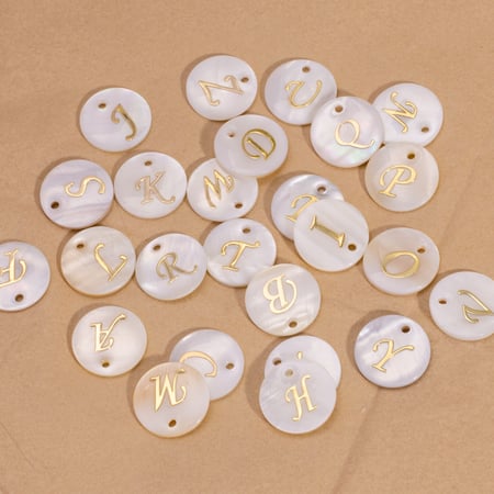 Simple Retro Shell - shaped Alphabet DIY Pendant 2