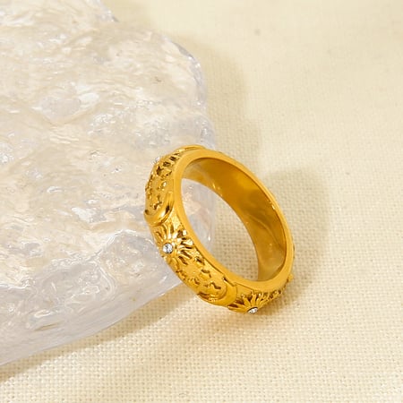 Luxurious Series Retro Sun Stainless Steel Statement Rings