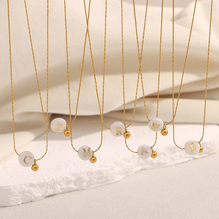 Elegant Alphabet DIY Stainless Steel Women's Necklaces