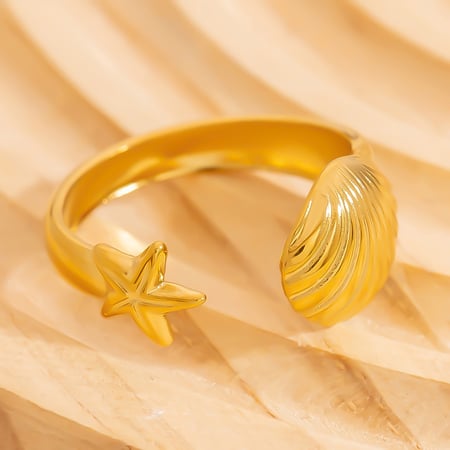 Simple Series Casual Turtle Stainless Steel  Gold Color  Statement Rings