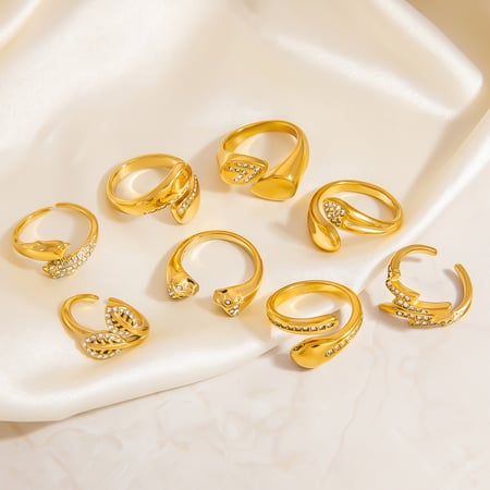 Simple Series Casual Geometric Stainless Steel  Gold Color  Minimalist Rings