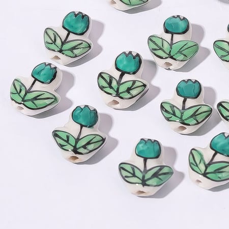 1 Piece Green Series Ceramics DIY Jewelry Bead