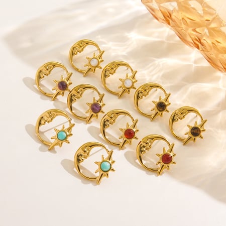 Simple Series Retro Geometric Stainless Steel Women's Stud Earrings 2
