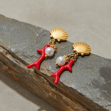 style stainless steel  gold color drop earrings 2