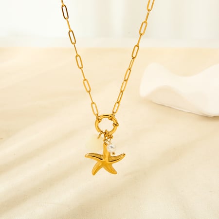 1 Paar Halsketten mit Anhänger „Romantic Series Vacation Turtle“ aus Edelstahl in Goldfarbe für Damen 2