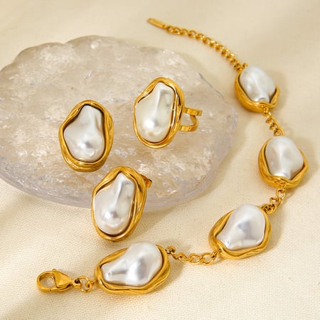 Elegant Series Pearl Stainless Steel Women's Necklace 2