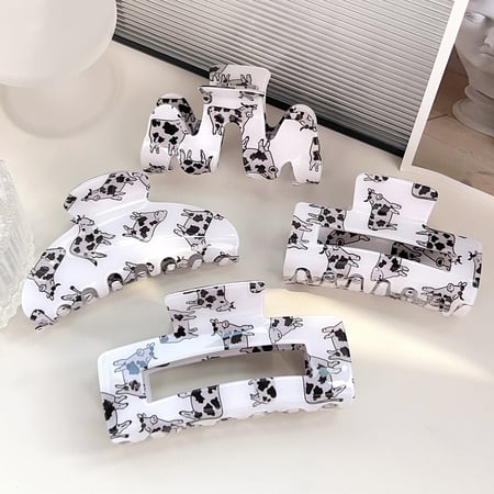 1 Paar einfache Serie süße Cartoon PVC Damen Haarklammern 2