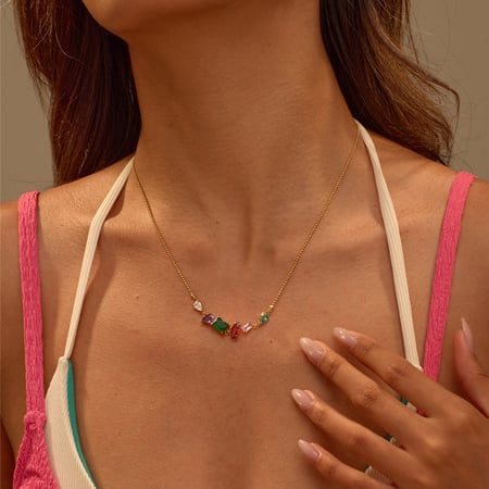 1 Pair Simple Series Daily Geometric Stainless Steel   Gold Color  Women's Pendant Necklaces 2