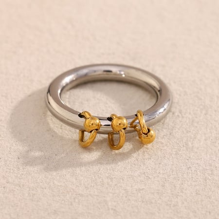 Simple Series Elegant Solid Color Stainless Steel Single Rings 2